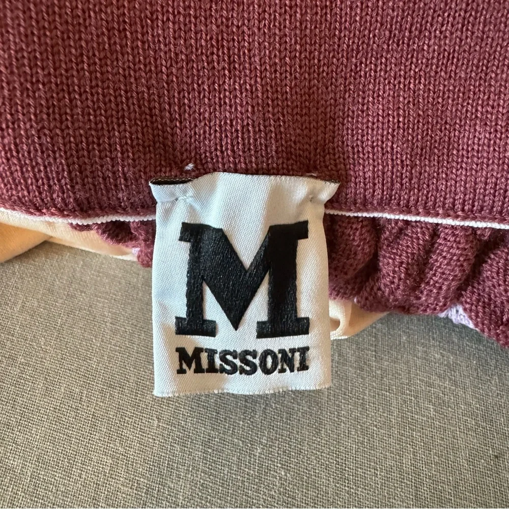 NWT M MISSONI Wide Leg Knit Jumpsuit Long Overalls Zig Zag Pattern V-Neck XS - Picture 6 of 16